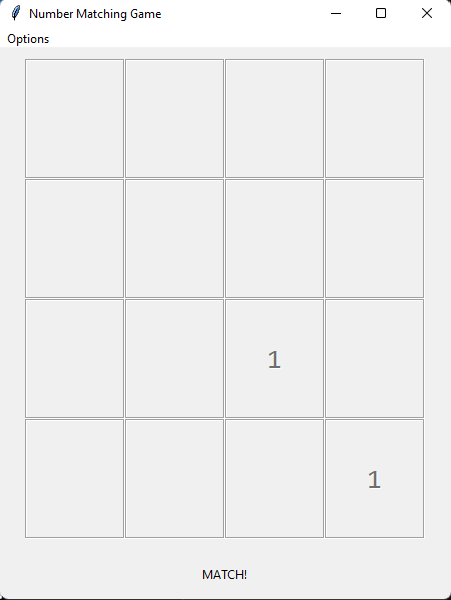 Number Matching Game